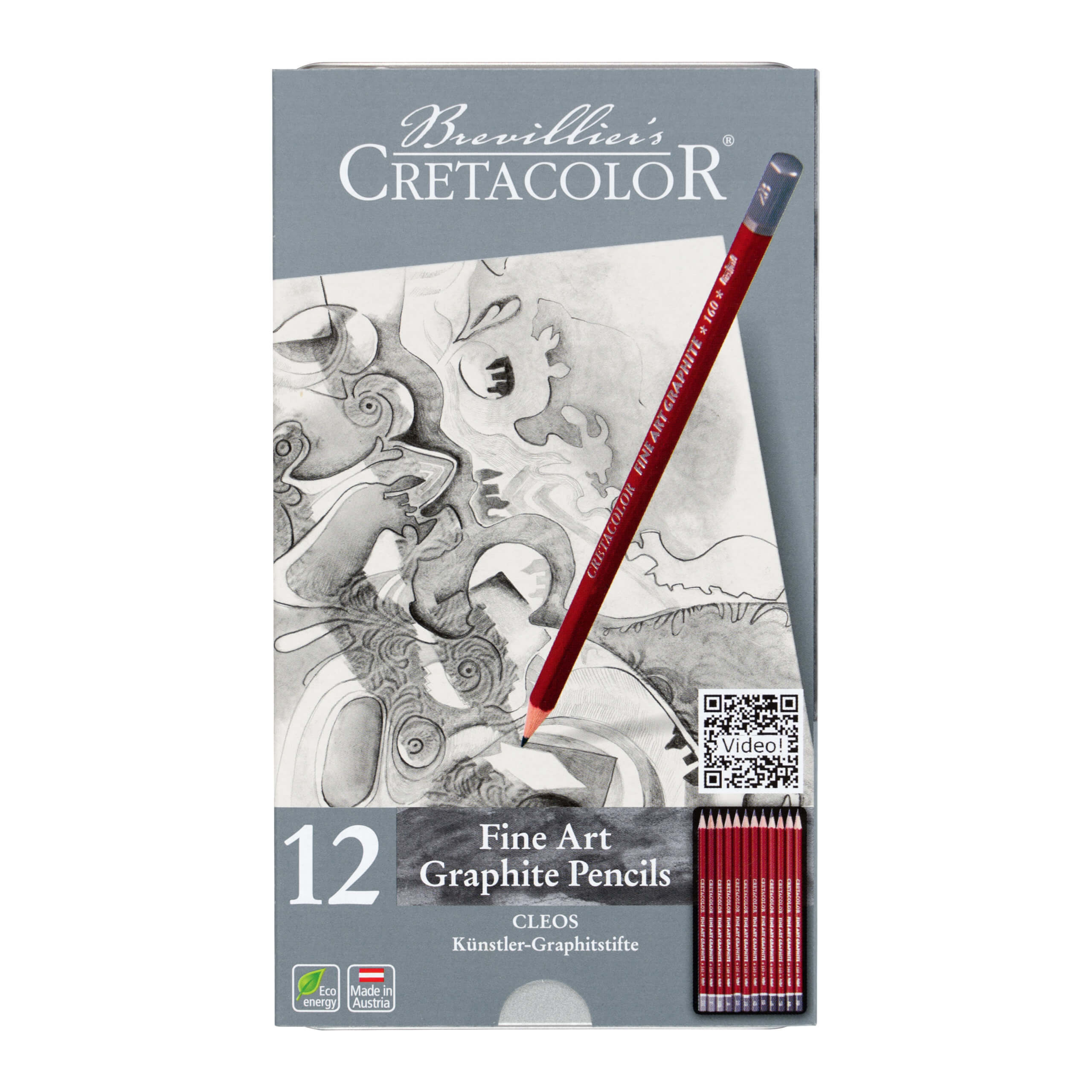 Cleos - Fine Art Graphite Set, 12 Pieces - Cretacolor