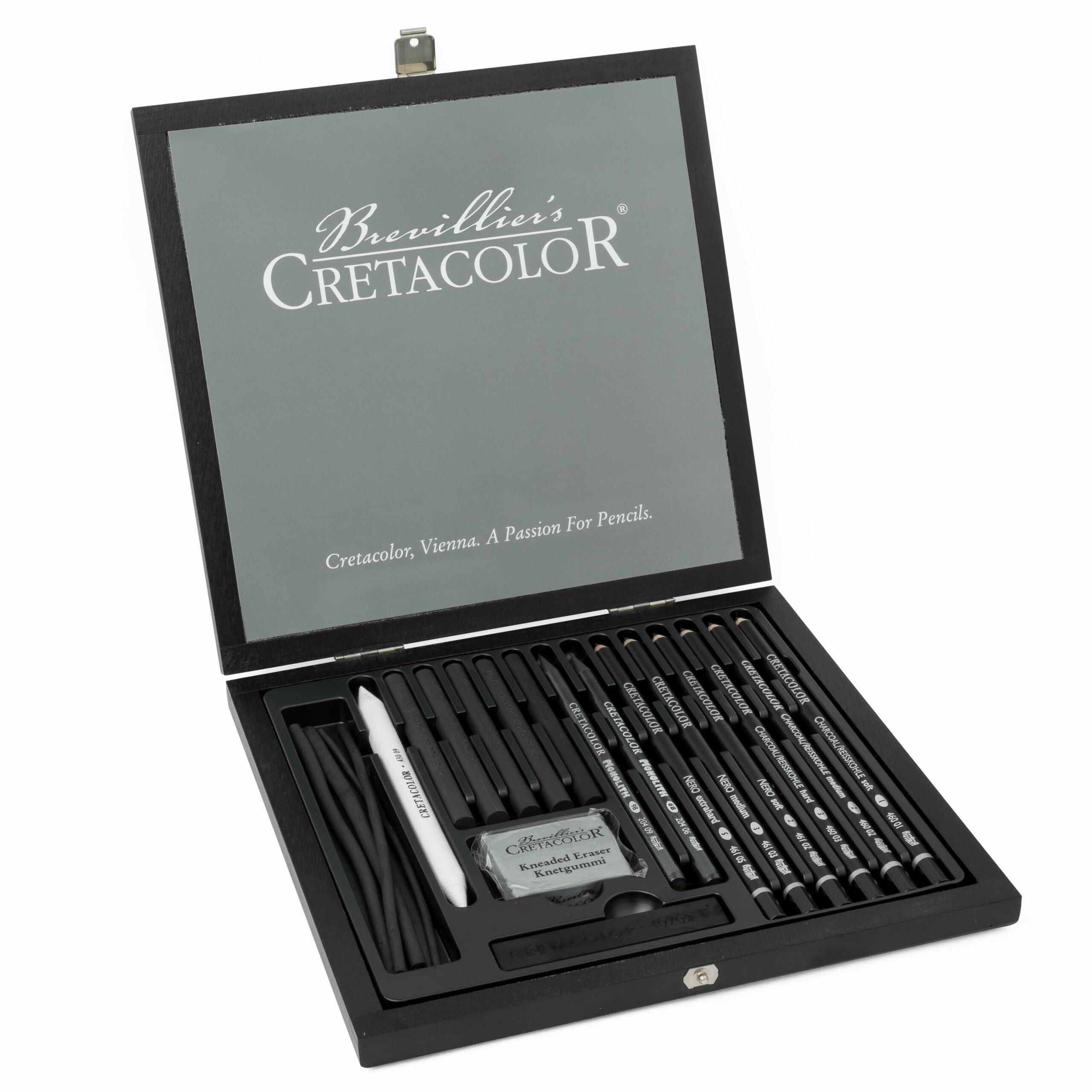 Cretacolor Wooden Black Box Charcoal and Drawing Set of 20